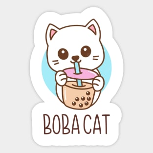 Boba cat Sticker